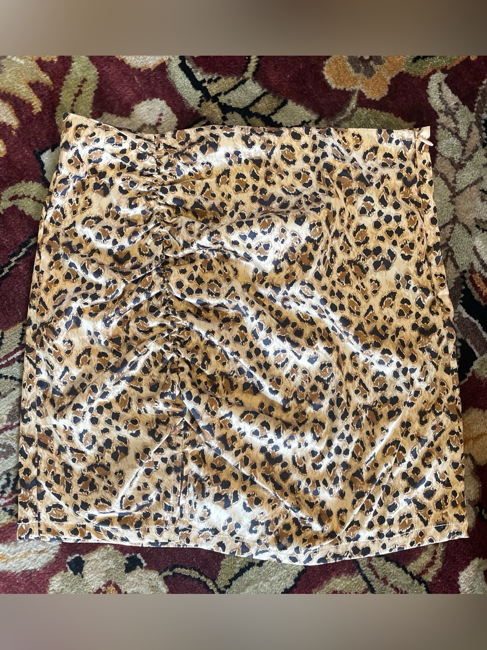 Free People Stretchy Satin Leopard Mini Skirt